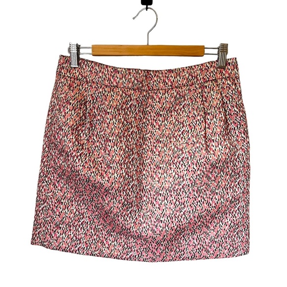 J. Crew Skirts J Crew Skirt Pink Gold Metallic Mini Jacquard Tweed